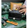 image:imageRUSTIC TOWN Leather Toiletry Bag  Waterproof Ditty Kit for Men and Women Travel Organizer for FullSize Essentials TSA ApprovedBlack
