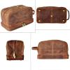 image:imageRUSTIC TOWN Leather Toiletry Bag  Waterproof Ditty Kit for Men and Women Travel Organizer for FullSize Essentials TSA ApprovedBrown