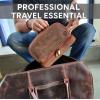 image:imageRUSTIC TOWN Leather Toiletry Bag  Waterproof Ditty Kit for Men and Women Travel Organizer for FullSize Essentials TSA ApprovedBrown