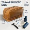 image:imageRUSTIC TOWN Leather Toiletry Bag  Waterproof Ditty Kit for Men and Women Travel Organizer for FullSize Essentials TSA ApprovedCognac