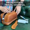 image:imageRUSTIC TOWN Leather Toiletry Bag  Waterproof Ditty Kit for Men and Women Travel Organizer for FullSize Essentials TSA ApprovedCognac