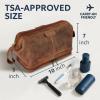 image:imageRUSTIC TOWN Leather Toiletry Bag for Men  Travel Gift Shaving Ditty Kit  Bathroom Shower Toiletries Organizer  Cosmetic Makeup Bag for WomenBrown