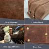 image:imageRUSTIC TOWN Leather Toiletry Bag for Men  Travel Shaving Ditty Kit  Bathroom Shower Toiletries Organizer  Leather Cosmetic Bag for Women Walnut BrownBrown