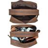 image:imageRUSTIC TOWN Leather Toiletry Bag for Men  Travel Shaving Ditty Kit  Bathroom Shower Toiletries Organizer  Leather Cosmetic Bag for Women Walnut BrownBrown