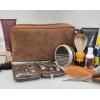 image:imageRUSTIC TOWN Leather Toiletry Bag for Men  Travel Shaving Ditty Kit  Bathroom Shower Toiletries Organizer  Leather Cosmetic Bag for Women Walnut BrownBrown
