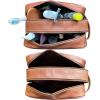 image:imageRUSTIC TOWN Leather Toiletry Bag for Men  Travel Shaving Ditty Kit  Bathroom Shower Toiletries Organizer  Leather Cosmetic Bag for Women Walnut BrownCognac