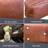 image:imageRUSTIC TOWN Leather Toiletry Bag for Men  Travel Shaving Ditty Kit  Bathroom Shower Toiletries Organizer  Leather Cosmetic Bag for Women Walnut BrownCognac