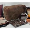 image:imageRUSTIC TOWN Leather Toiletry Bag for Men  Travel Shaving Ditty Kit  Bathroom Shower Toiletries Organizer  Leather Cosmetic Bag for Women Walnut BrownDark Brown