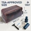 image:imageRUSTIC TOWN Leather Toiletry Bag for Men  Travel Shaving Ditty Kit  Bathroom Shower Toiletries Organizer  Leather Cosmetic Bag for Women Walnut BrownWalnut Brown
