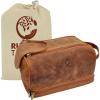 image:imageLeather Toiletry Bag for Men  Travel Shaving Dopp Kit  Bathroom Shower Toiletries Organizer  Cosmetic Make up Bag for WomenBrown