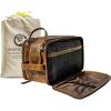 image:imageRUSTIC TOWN Leather Toiletry Bag  Men Shaving Ditty Kit  Women Cosmetic Bag Makeup Organizer for Travel Size Toiletries
