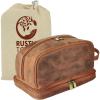 image:imageRUSTIC TOWN Leather Toiletry Bag  Waterproof Ditty Kit for Men and Women Travel Organizer for FullSize Essentials TSA ApprovedBrown