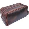 image:imageRUSTIC TOWN Leather Toiletry Bag for Men  Travel Shaving Ditty Kit  Bathroom Shower Toiletries Organizer  Leather Cosmetic Bag for Women Walnut BrownWalnut Brown