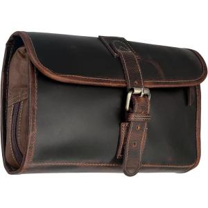 image:imageRUSTIC TOWN Leather Hanging Toiletry Bag for Men  Travel Shaving Dopp Kit  Bathroom Shower Toiletries Organizer  Leather Cosmetic Makeup Bag for WomenWalnut Brown