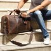 image:imageHandmade Leather Travel Duffel Bag  Airplane Underseat Carry On Bags by Rustic TownMulberry