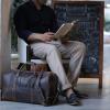 image:imageHandmade Leather Travel Duffel Bag  Airplane Underseat Carry On Bags by Rustic TownMulberry
