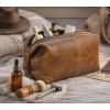 image:imageRUSTIC TOWN Full Grain Leather Toiletry Bag for Men amp Women  Handcrafted Travel Dopp Kit  Large WaterResistant Makeup amp Shaving OrganizerBrown
