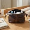 image:imageRUSTIC TOWN Full Grain Leather Toiletry Bag for Men amp Women  Handcrafted Travel Dopp Kit  Large WaterResistant Makeup amp Shaving OrganizerWalnut Brown