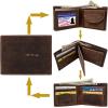 image:imageRUSTIC TOWN Full Grain Leather Wallet for Men  RFID Protecting  Handmade Vintage Bifold Travel Wallet  Slim Billfold with Credit Card Slots and Coin Pocket  Gift for Him
