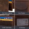 image:imageRUSTIC TOWN Full Grain Leather Wallet for Men  RFID Protecting  Handmade Vintage Bifold Travel Wallet  Slim Billfold with Credit Card Slots and Coin Pocket  Gift for Him