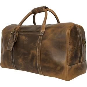 image:imageHandmade Leather Travel Duffel Bag  Airplane Underseat Carry On Bags by Rustic TownBrown