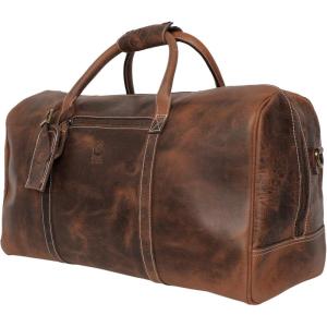 image:imageHandmade Leather Travel Duffel Bag  Airplane Underseat Carry On Bags by Rustic TownMulberry