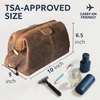 image:imageRUSTIC TOWN Full Grain Leather Toiletry Bag for Men  Wide Opening Dopp Kit with Metal Frame WaterResistant Travel Organizer for Shaving Grooming amp AccessoriesBrown Without Bottom Compartment