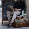 image:imageLeather Duffle Bag for Men  Full Grain Travel Weekender Black 20 Inch  TSA Carry On Overnight Bag 30L YKK Zippers Brass Hardware Removable Strap Fits Overhead Bin Waterresistant liningBrown