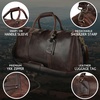 image:imageLeather Duffle Bag for Men  Full Grain Travel Weekender Black 20 Inch  TSA Carry On Overnight Bag 30L YKK Zippers Brass Hardware Removable Strap Fits Overhead Bin Waterresistant liningMulberry