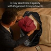 image:imageLeather Duffle Bag for Men  Full Grain Travel Weekender Black 20 Inch  TSA Carry On Overnight Bag 30L YKK Zippers Brass Hardware Removable Strap Fits Overhead Bin Waterresistant liningJet Black
