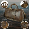 image:imageLeather Duffle Bag for Men  Full Grain Travel Weekender Black 20 Inch  TSA Carry On Overnight Bag 30L YKK Zippers Brass Hardware Removable Strap Fits Overhead Bin Waterresistant liningBrown