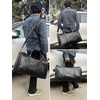 image:imageLeather Duffle Bag for Men  Full Grain Travel Weekender Black 20 Inch  TSA Carry On Overnight Bag 30L YKK Zippers Brass Hardware Removable Strap Fits Overhead Bin Waterresistant liningJet Black