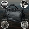 image:imageLeather Duffle Bag for Men  Full Grain Travel Weekender Black 20 Inch  TSA Carry On Overnight Bag 30L YKK Zippers Brass Hardware Removable Strap Fits Overhead Bin Waterresistant liningJet Black