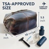 image:imageLeather Toiletry Bag for Men  Full Grain Travel Dopp Kit amp Shaving Bag  Handcrafted Spacious Compartment YKK Zipper TSA CarryOn Waterproof Lining Metal Feets Makeup and Cosmetic OrganizerWalnut Brown
