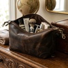 image:imageLeather Toiletry Bag for Men  Full Grain Travel Dopp Kit amp Shaving Bag  Handcrafted Spacious Compartment YKK Zipper TSA CarryOn Waterproof Lining Metal Feets Makeup and Cosmetic OrganizerHunter Brown