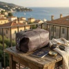 image:imageLeather Toiletry Bag for Men  Full Grain Travel Dopp Kit amp Shaving Bag  Handcrafted Spacious Compartment YKK Zipper TSA CarryOn Waterproof Lining Metal Feets Makeup and Cosmetic OrganizerHunter Brown