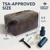 image:imageLeather Toiletry Bag for Men  Full Grain Travel Dopp Kit amp Shaving Bag  Handcrafted Spacious Compartment YKK Zipper TSA CarryOn Waterproof Lining Metal Feets Makeup and Cosmetic OrganizerHunter Brown