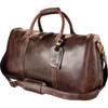 image:imageLeather Duffle Bag for Men  Full Grain Travel Weekender Black 20 Inch  TSA Carry On Overnight Bag 30L YKK Zippers Brass Hardware Removable Strap Fits Overhead Bin Waterresistant liningMulberry