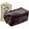 image:imageLeather Toiletry Bag for Men  Full Grain Travel Dopp Kit amp Shaving Bag  Handcrafted Spacious Compartment YKK Zipper TSA CarryOn Waterproof Lining Metal Feets Makeup and Cosmetic OrganizerWalnut Brown