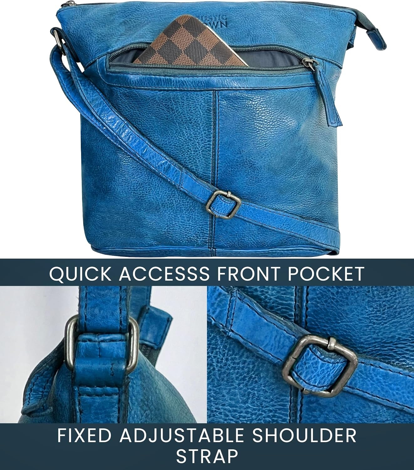 image:imageLeather Crossbody Bag for Women  Valentines Day Gifts for her Travel Shoulder Sling Purse  Vintage Boho Satchel for GirlsBlue