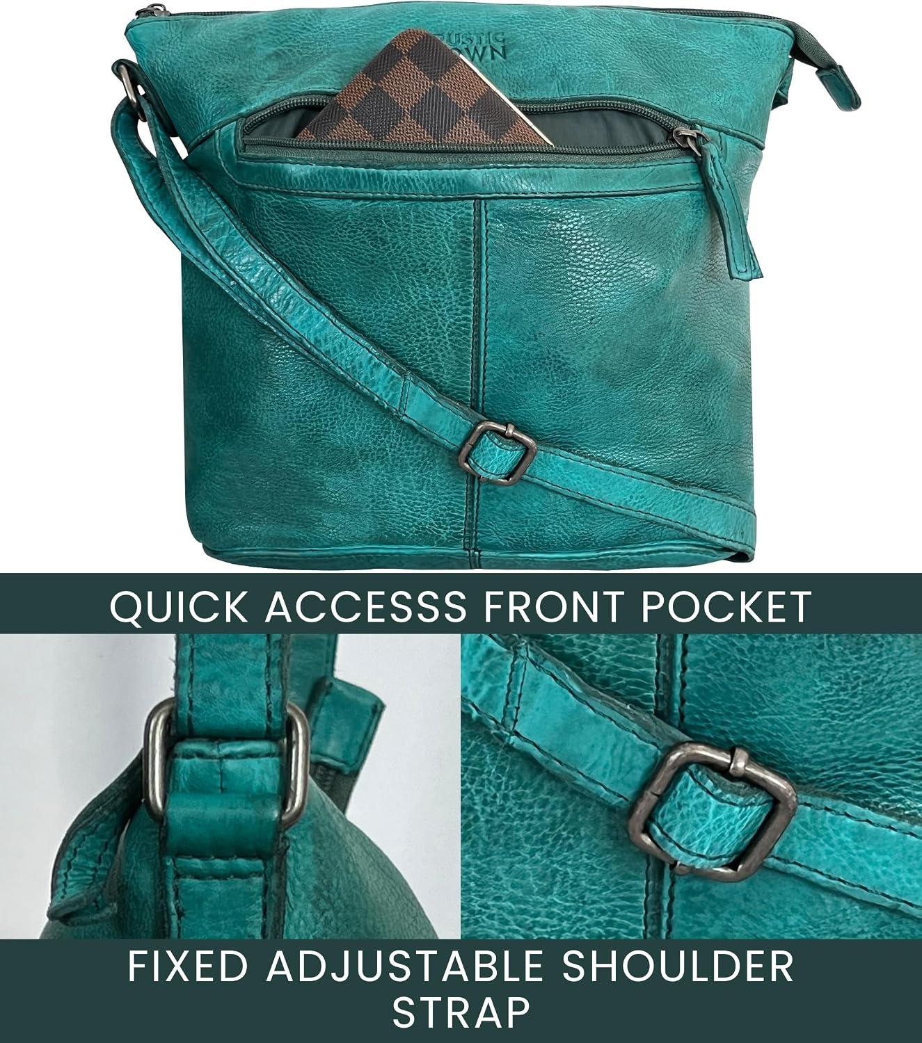 image:imageLeather Crossbody Bag for Women  Valentines Day Gifts for her Travel Shoulder Sling Purse  Vintage Boho Satchel for GirlsGreen