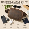 image:imageLeather Fanny Pack for Men amp Women Full Grain Travel Waist Pack Chest Bag  Multiple Pockets hold Phone Keys Wallet amp Cards YKK zippers Adjustable Strap Hip Bum Bag for Hiking Running amp CyclingBrown1