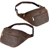 image:imageLeather Fanny Pack for Men amp Women Full Grain Travel Waist Pack Chest Bag  Multiple Pockets hold Phone Keys Wallet amp Cards YKK zippers Adjustable Strap Hip Bum Bag for Hiking Running amp CyclingBrown