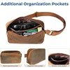 image:imageLeather Fanny Pack for Men amp Women Full Grain Travel Waist Pack Chest Bag  Multiple Pockets hold Phone Keys Wallet amp Cards YKK zippers Adjustable Strap Hip Bum Bag for Hiking Running amp CyclingBrown1
