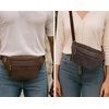 image:imageLeather Fanny Pack for Men amp Women Full Grain Travel Waist Pack Chest Bag  Multiple Pockets hold Phone Keys Wallet amp Cards YKK zippers Adjustable Strap Hip Bum Bag for Hiking Running amp CyclingBrown