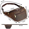 image:imageLeather Fanny Pack for Men amp Women Full Grain Travel Waist Pack Chest Bag  Multiple Pockets hold Phone Keys Wallet amp Cards YKK zippers Adjustable Strap Hip Bum Bag for Hiking Running amp CyclingBrown
