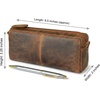 image:imageLeather Pencil Case for Men amp Women Full Grain Pen Pouch with YKK Zipper  Stationery Organizer Lightweight Easy to Carry in Backpacks or Laptop Bags Gift for Teachers Professionals amp Artist Brown