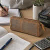 image:imageLeather Pencil Case for Men amp Women Full Grain Pen Pouch with YKK Zipper  Stationery Organizer Lightweight Easy to Carry in Backpacks or Laptop Bags Gift for Teachers Professionals amp Artist Brown