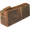 image:imageLeather Pencil Case for Men amp Women Full Grain Pen Pouch with YKK Zipper  Stationery Organizer Lightweight Easy to Carry in Backpacks or Laptop Bags Gift for Teachers Professionals amp Artist Brown