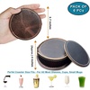 image:imageLeather Coasters for Drinks Set of 6 with Holder Round Dark Brown  Handmade Full Grain Leather Coasters for Coffee Table Kitchen Bar amp Desk Protects Wood Glass amp Marble Housewarming GiftDark Brown